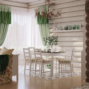 Комлект Вествик обеденный стол и четыре стула, массив сосны, цвет белый в Воткинске - votkinsk.mebel-74.com | фото