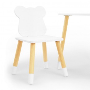 Комплект детской мебели стол и два стула Мишутка (Белый/Белый/Береза) в Воткинске - votkinsk.mebel-74.com | фото
