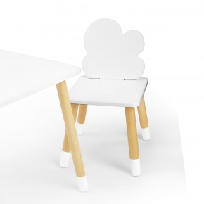 Комплект детской мебели стол и два стула Облачко (Белый/Белый/Береза) в Воткинске - votkinsk.mebel-74.com | фото