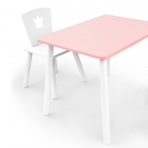 Комплект детской мебели стол и стул Корона (Розовый/Белый/Белый) в Воткинске - votkinsk.mebel-74.com | фото