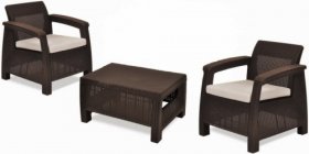 Комплект мебели Корфу Уикенд (Corfu Weekend) коричневый - серо-бежевый * в Воткинске - votkinsk.mebel-74.com | фото