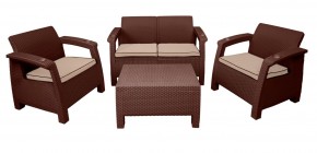 Комплект уличной мебели Yalta Premium Terrace Set (Ялта) шоколадый (+подушки под спину) в Воткинске - votkinsk.mebel-74.com | фото