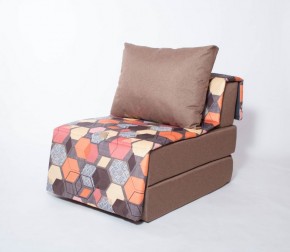 Кресло-кровать бескаркасное Харви (коричневый-геометрия браун) в Воткинске - votkinsk.mebel-74.com | фото