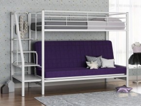 Кровать двухъярусная с диваном "Мадлен-3" (Белый/Фиолетовы) в Воткинске - votkinsk.mebel-74.com | фото