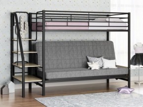Кровать двухъярусная с диваном "Мадлен-3" (Черный/Серый) в Воткинске - votkinsk.mebel-74.com | фото