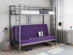 Кровать двухъярусная с диваном "Мадлен" (Серый/Фиолетовый) в Воткинске - votkinsk.mebel-74.com | фото