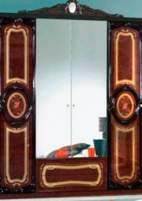 Шкаф 4-х дверный с зеркалами (01.144) Роза (могано) в Воткинске - votkinsk.mebel-74.com | фото